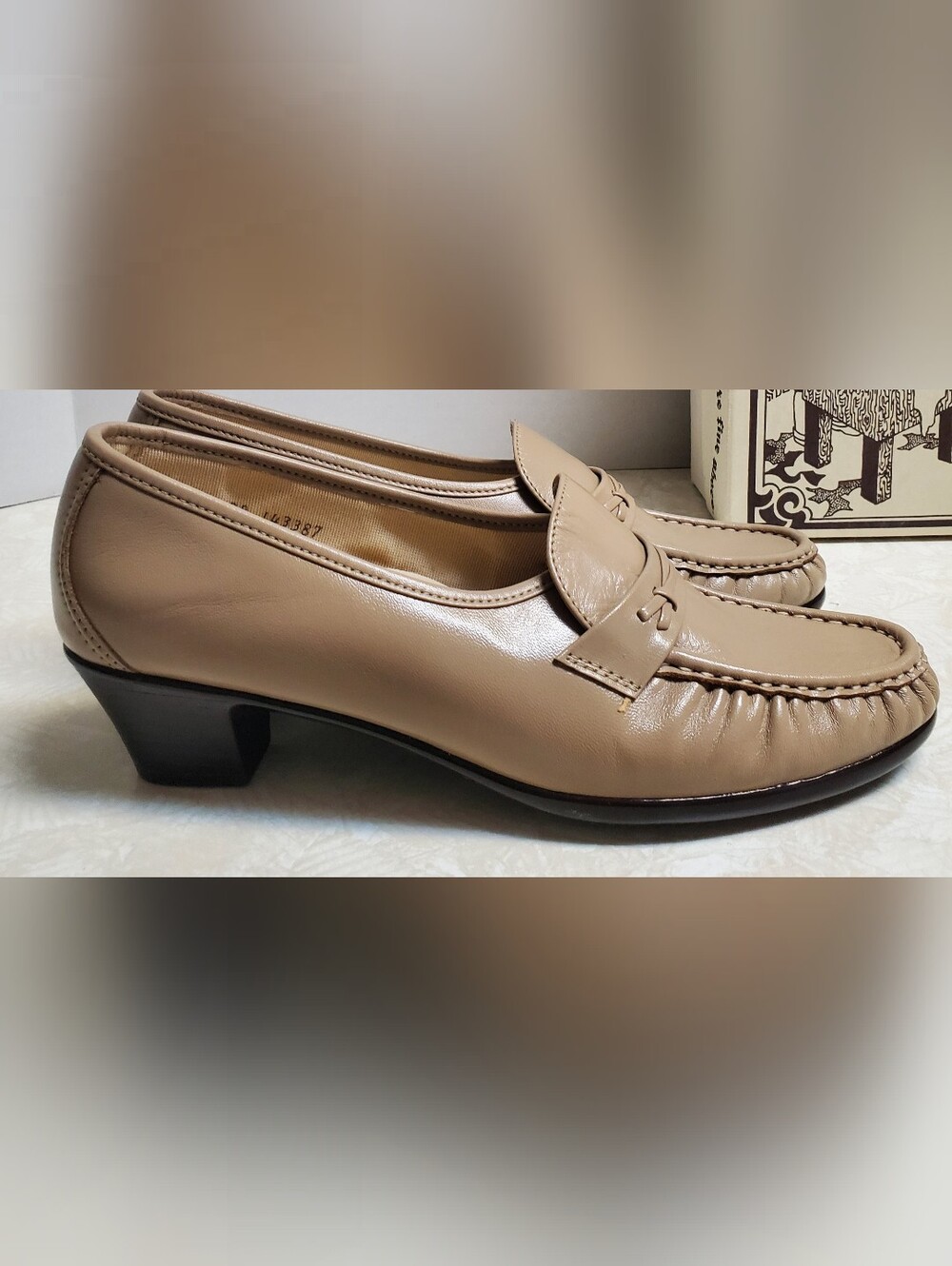 Women's SAS Mocha Leather EASY  Mid-Heel Loafers USA